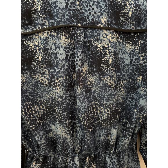 Parker Mallory‎ Blue Rosette Print Three Quarter Sleeve Shift Dress Size Medium - Picture 11 of 11